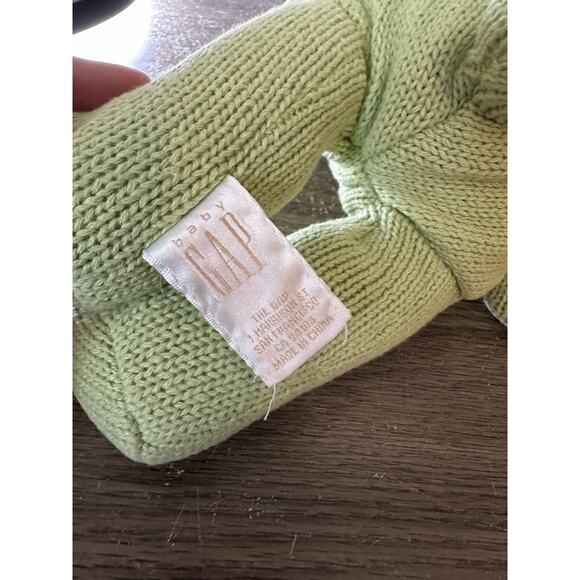 Vintage Baby Gap Mint Green Knit Bunny Plush Stuffed Animal Rabbit - Picture 7 of 7